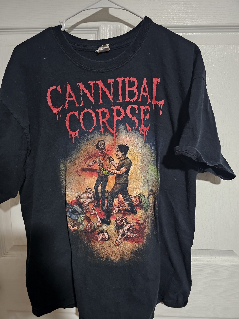 Cannibal Corpse Tour Black Graphic Band Tee - Red & Multicolor Print